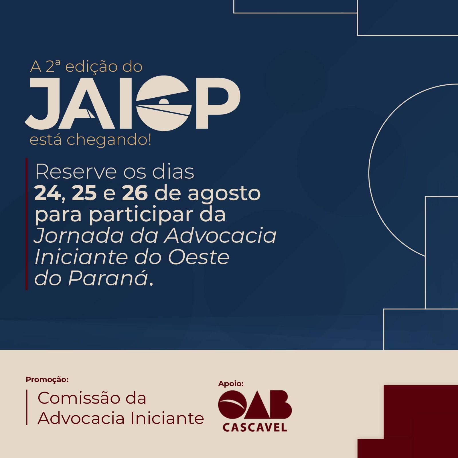 Continuam abertas as inscrições para a 2ª edição da JAIOP